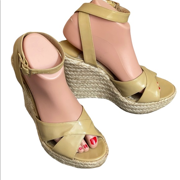 JIMMY CHOO PHOENIX WEDGE ESPADRILLES beige size 38.5 - Picture 4 of 15
